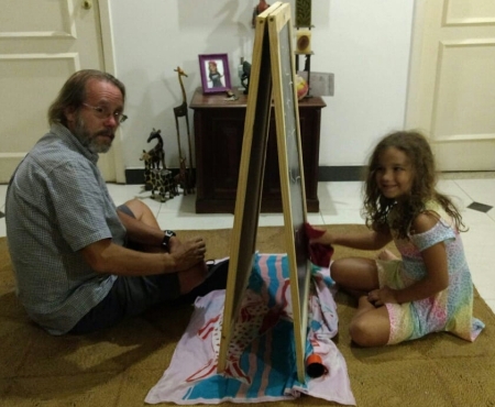Claudio e Valentina pintando foto linda